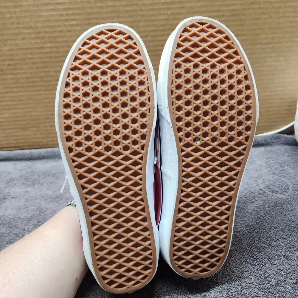 Pink white checkered Vans shoes women size 11 sneakers b53
